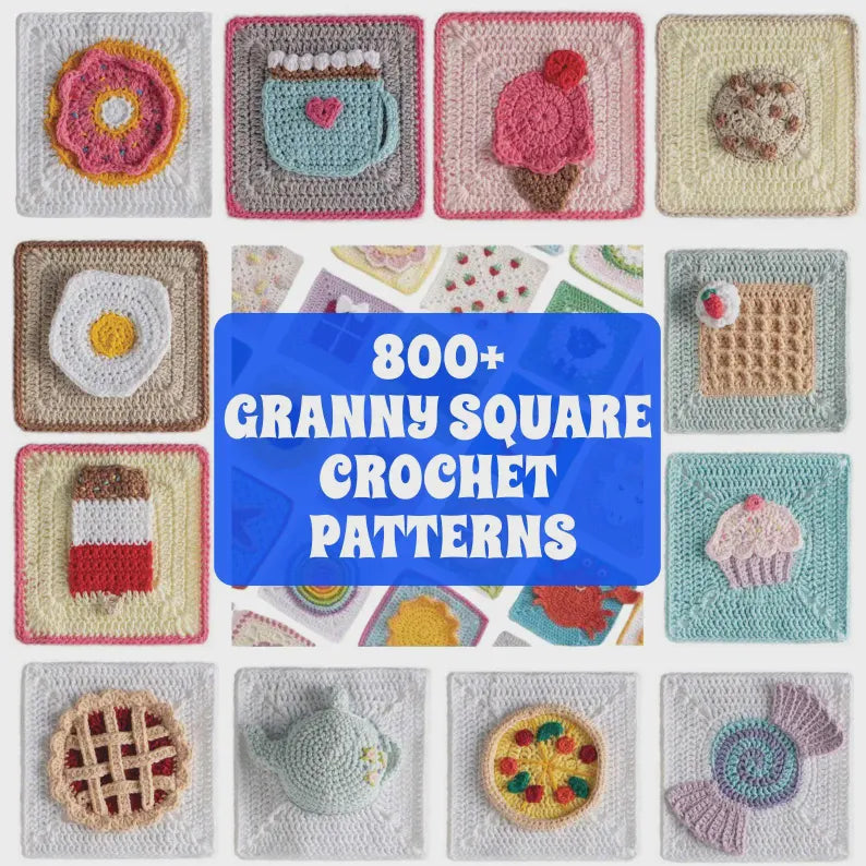 800+ Granny Square Patterns , Ultimate Crochet Pattern Bundle, Crochet Pattern For Beginners, Instant Digital Download